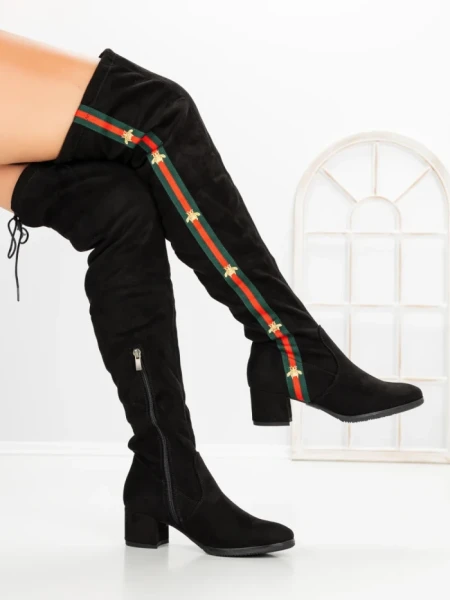 Cizme Dama cu Toc HFN-6128 BLACK | ANNALISE