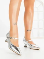 Pantofi cu Toc mic JM269E PLATA | ANNALISE