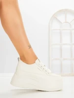Pantofi Sport Dama cu Platforma 8668-16 WHITE | MEI