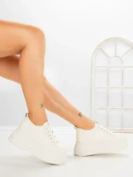 Pantofi Sport Dama cu Platforma 8668-16 WHITE | MEI