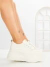 Pantofi Sport Dama cu Platforma 8668-16 WHITE | MEI