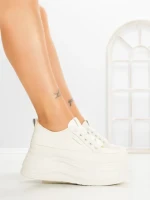 Pantofi Sport Dama cu Platforma 8668-16 WHITE | MEI