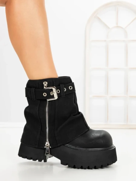 Ghete Dama cu Platforma 8796-16S BLACK | MEI
