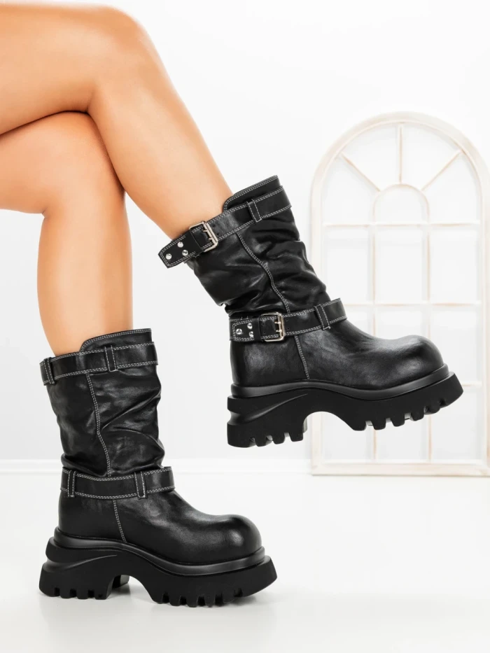 Ghete Dama cu Platforma 1899-18S BLACK | MEI