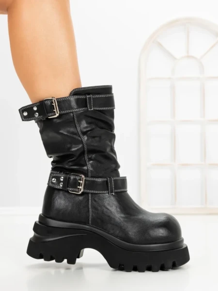 Ghete Dama cu Platforma 1899-18S BLACK | MEI