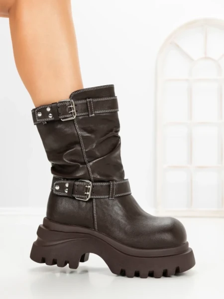 Ghete Dama cu Platforma 1899-18S BROWN | MEI