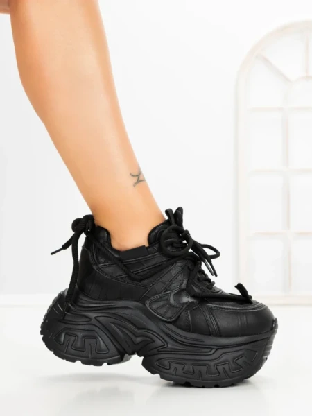 Pantofi Sport Dama cu Platforma 6668-3 BLACK | MEI