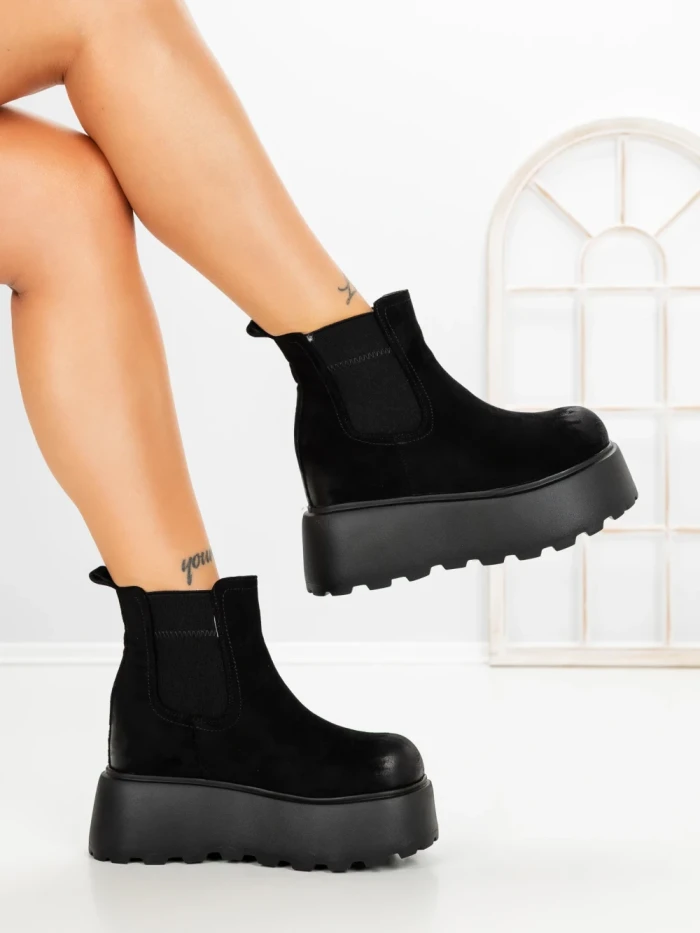 Ghete Dama cu Platforma 8556-2 BLACK | MEI