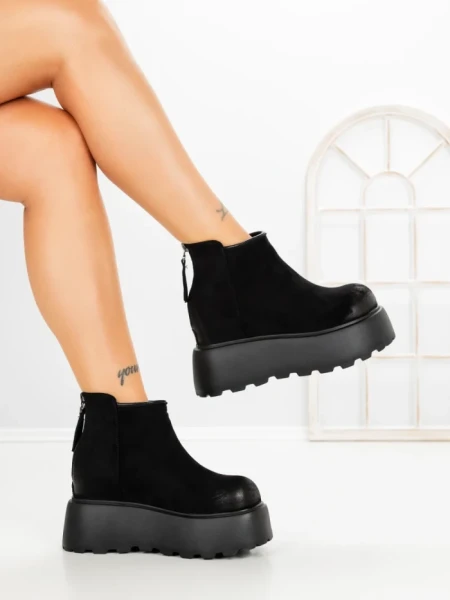 Ghete Dama cu Platforma 8556-3 BLACK | MEI