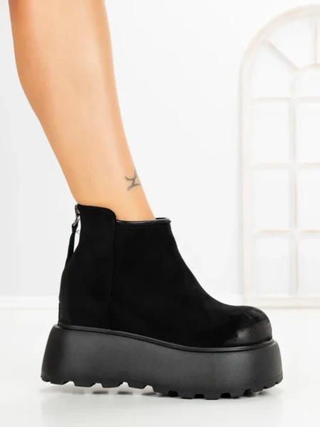 Ghete Dama cu Platforma 8556-3 BLACK | MEI