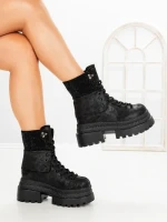 Ghete Dama cu Platforma 8505-3 BLACK | MEI