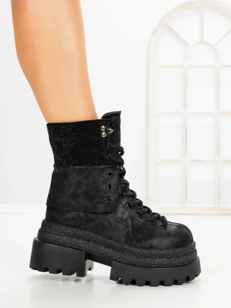 Ghete Dama cu Platforma 8505-3 BLACK | MEI