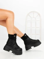 Ghete Dama cu Platforma 8505-3 BLACK | MEI