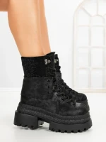Ghete Dama cu Platforma 8505-3 BLACK | MEI