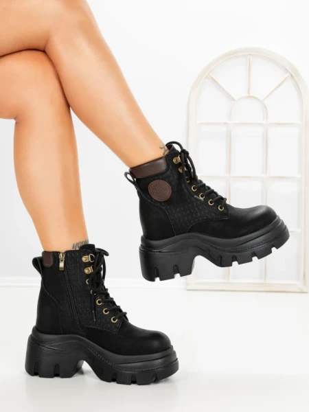 Ghete Dama cu Platforma 8501-3 BLACK | MEI