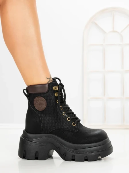 Ghete Dama cu Platforma 8501-3 BLACK | MEI