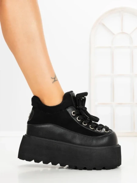 Ghete Dama cu Platforma 9018-1S BLACK | MEI