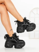 Pantofi Sport Dama cu Platforma 6166-273 BLACK | MEI