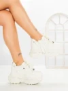 Pantofi Sport Dama cu Platforma 7917-116 WHITE | MEI