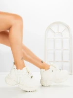 Pantofi Sport Dama cu Platforma 7917-116 WHITE | MEI