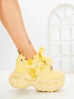 Pantofi Sport Dama cu Platforma 7917-116 YELLOW | MEI
