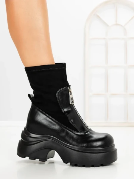 Ghete Dama cu Platforma 8502-1 BLACK | MEI