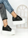 Pantofi Sport Dama cu Platforma 3621-5 BLACK | MEI