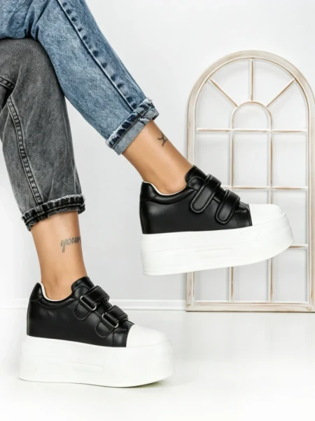 Pantofi Sport Dama cu Platforma 3621-5 BLACK | MEI