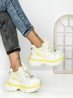 Pantofi Sport Dama cu Platforma 7917-129 YELLOW | MEI
