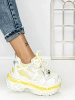 Pantofi Sport Dama cu Platforma 7917-129 YELLOW | MEI
