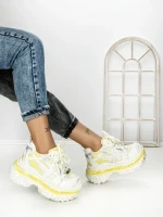 Pantofi Sport Dama cu Platforma 7917-129 YELLOW | MEI