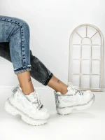 Pantofi Sport Dama cu Platforma 7917-129 SILVER | MEI