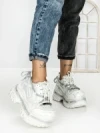 Pantofi Sport Dama cu Platforma 7917-129 SILVER | MEI