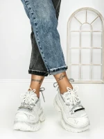 Pantofi Sport Dama cu Platforma 7917-129 SILVER | MEI