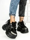 Pantofi Sport Dama cu Platforma 7917-278 BLACK | MEI