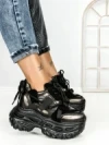 Pantofi Sport Dama cu Platforma 7917-278 BLACK | MEI