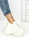 Pantofi Sport Dama cu Platforma 7917-278 WHITE | MEI