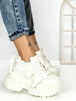 Pantofi Sport Dama cu Platforma 7917-278 WHITE | MEI