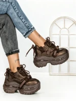 Pantofi Sport Dama cu Platforma 7917-278 BROWN | MEI