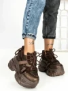 Pantofi Sport Dama cu Platforma 7917-278 BROWN | MEI