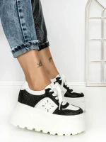 Pantofi Sport Dama cu Platforma 6208-7 BLACK | MEI