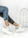 Pantofi Sport Dama cu Platforma 6208-7 SILVER | MEI