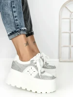Pantofi Sport Dama cu Platforma 6208-7 SILVER | MEI