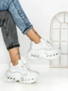 Pantofi Sport Dama cu Platforma 3607-1 WHITE | MEI