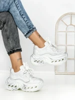 Pantofi Sport Dama cu Platforma 3607-1 WHITE | MEI