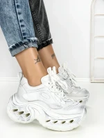 Pantofi Sport Dama cu Platforma 3607-1 WHITE | MEI