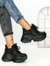 Pantofi Sport Dama cu Platforma 3605-8 BLACK | MEI