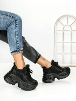 Pantofi Sport Dama cu Platforma 3605-8 BLACK | MEI