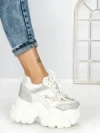 Pantofi Sport Dama cu Platforma 569-18 WHITE | MEI