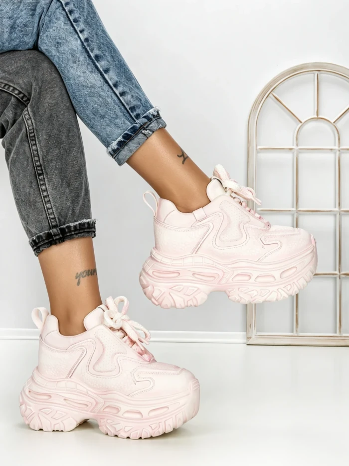 Pantofi Sport Dama cu Platforma 7917-121 PINK | MEI